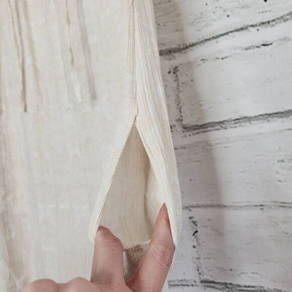 Prana Breathe Women's Natassa Crinkle Cream Sleeveless High Low Tunic Top Medium - Picture 6 of 12